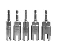 Ujjdwiurgh 5 PCS Power Wing Nut Driver Steel Power Wing Nut Driver Set With 1/4 Inch Hex Shank Slot Wing Nuts Drill Bit Socket Wrens Tools Set For Panel