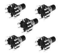 Ujjdwiurgh 5 Pièces EC12D1524403 Encodeur de Volume CD de Navigation de Voiture avec Interrupteur à Bouton-Poussoir EC12 Type Rond 30 Positions 15 Impulsions