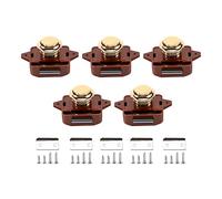 Ujjdwiurgh 5 PièCes SéRies Sans Clé Bouton Poussoir Capture Serrure de Bouton de Porte pour RV Caravane Cabinet Bateau Plaque pour Camping-Car, Brun Or