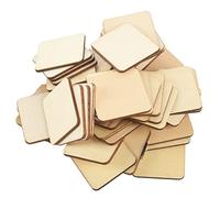 Ujjdwiurgh 50 DIY Square Decorative Wood Slices
