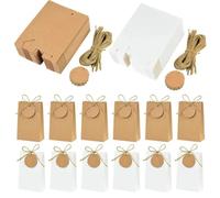 Ujjdwiurgh 50 Ensembles de Boîtes-Cadeaux en Papier avec Corde, Sac à Bonbons Rétro, Fournitures de Fête D'Anniversaire de Mariage, Emballage Cadeau de Noël
