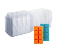 Ujjdwiurgh 50 Paquets de Contenants de Fonte de Cire 8 Cavités en Plastique Clair Vides pour Moules à Fonte de Cire pour Tartelettes.