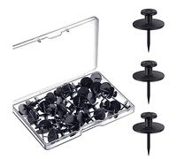 Ujjdwiurgh 50 Pcs Double Tête Cintres Photo Cintres Clous Punaises Crochets Muraux Décoratifs Clous Punaises Noires Petite Tête Clous Suspendus