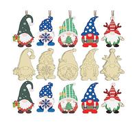 Ujjdwiurgh 50 PCS Ornements Suspendus en Bois Blanc Inachevé Père Noël Décoration de Sapin de Noël Ornements DIY Artisanat Décor à