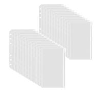 Ujjdwiurgh 50 Pièces A6 Pochettes de Reliure 6 Trous Pochette de Reliure pour Reliure à 6 Anneaux Enveloppes de Budget en PVC Sac à Fermeture Éclair