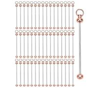 Ujjdwiurgh 50 Pièces Barres de Porte-Clés Perlées Vierges, Bricolage Perle Porte-Clés Barre Charmes Porte-Clés Faisant des Accessoires pour Pendentif de Projet