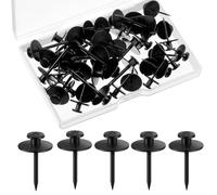 Ujjdwiurgh 50 Pièces Double Tête Tableau Cintres Clous Punaises Petites Têtes Clous Suspendus Punaises Crochets Muraux Décoratifs Noir