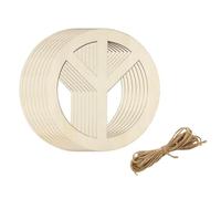 Ujjdwiurgh 50 Pièces en Bois Inachevé Signe de Paix Suspendus Ornements Bricolage Blanc Décoration de Fête à Artisanat Pendentif Signe Suspendu