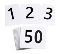 Ujjdwiurgh 50 Pièces Numéros de Table 1-50, Numéros de Table 3,7x4 Pouces, Cartes de Numéros de Table Double Face - pour Restaurant de Réception de Mariage
