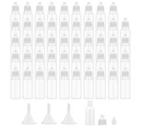 Ujjdwiurgh 50 Pièces Petites Bouteilles Compte-Gouttes Vides en Plastique à Embout Fin 15 Ml Compte-Gouttes Liquide Compressible Portable Blanc