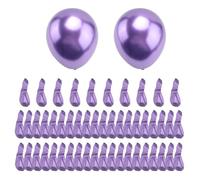 Ujjdwiurgh 50 PièCes SéRies 10 Pouces Ballons en Latex MéTalliques éPais Chrome Brillant MéTal Perle Ballon Globos pour la DéCoration de FêTe - Violet