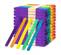 Ujjdwiurgh 500 Pièces de Sucettes Glacées Colorées en Bois de Couleur Arc-En-Ciel, Bâtonnets Artisanaux Faits à la Main, Comme Indiqué, Six Bâtonnets de Crème Glacée de Couleur pour les Écoliers