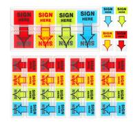 Ujjdwiurgh 500 Pièces Signe Ici Autocollants, Étiquettes Autocollants Adhésif Signe Ici Onglets Signe Ici Drapeaux pour Maison Bureau École (4 Couleurs)