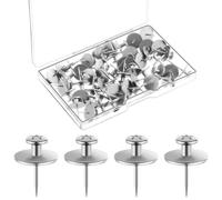 Ujjdwiurgh 50pièces Double Tête Tableau Cintres Clous Punaises Petites Têtes Clous Suspendus Punaises Crochets Muraux Décoratifs Argent