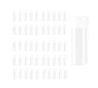 Ujjdwiurgh 50X Bouteille D'éChantillon en Plastique 5 Ml Tube à Essai Laboratoire Flacon de Stockage Conteneur + Couvercle