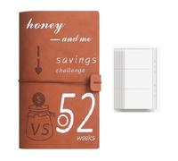 Ujjdwiurgh 52 Semaines Planificateur de Classeur Budgétaire Enveloppes D'Argent pour le Défi Du Couple pour Économiser de L'Argent Organisateur de Dépôt en Espèces Imitation E