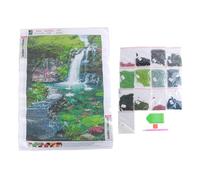 Ujjdwiurgh 5D Cascade Paysage Poisson DIY Broderie Paysage Plein Strass Décoration Maison