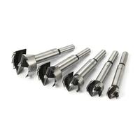 Ujjdwiurgh 5PCS 15-35mm Forstner Outils de Menuiserie Scie Cloche Foret à Charnière avec Tige Ronde en Acier pour le Bois Plastique