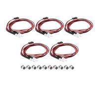 Ujjdwiurgh 5PCS 2LED 5mm Phares RC Pièces Accessoires LED Lumières pour 1/10 Modèle Drift Car Vehicle, Rouge