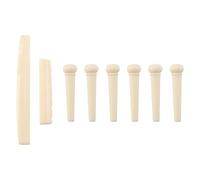 Ujjdwiurgh 6 Broches de pont + selle + Oeille/Os de selle de pont pour Guitare acoustique blanche