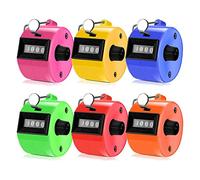 Ujjdwiurgh 6 PCS Compteur à Main 4 Chiffres Mécanique Palm Click Counter Couleur Assortie Compteur à Main Clicker avec Bague en Métal