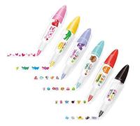 Ujjdwiurgh 6 Pièces Bricolage Animaux Mignons Presse Type Stylo Décoratif Animaux Kawaii de Masquage Décoratif Coeur, Crocodile, Lettres, Hibou, Monstre à Fourrure, Chat Noir