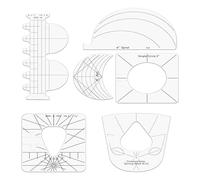 Ujjdwiurgh 6 Pièces Ensemble de Modèles de Règle de Tailleur, Fournitures de Couture de Vêtements de Bricolage, Règle de Courtepointe, Pochoir de Couture, Outil de Couture
