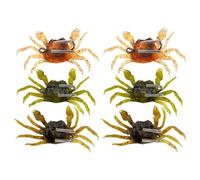 Ujjdwiurgh 6 Pièces Leurre de Crabe Cranka Appât de Crabe Leurre Souple de Crabe Simulé 3D avec Doubles Crochets Pointus pour Outils D'Accessoires de Pêche