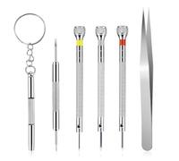 Ujjdwiurgh 6 Pièces Micro-Type Tournevis D'Horloger 0,8-1,4 mm Tournevis de Précision avec Pince à Épiler pour la Réparation de de Lunettes