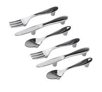 Ujjdwiurgh 6 PièCes SéRies Couteau CuillèRe Fourchette Armoire de Cuisine Placard Tiroir Tirez PoignéEs Boutons 3 Pouces Centre à Centre (Argent)