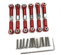 Ujjdwiurgh 6 PièCes SéRies Tige de Tringlerie RéGlable en MéTal/Lien Servo pour A949 A959 A969 A979 K929 TéLéCommande Mise à Niveau de Voiture, Rouge