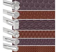 Ujjdwiurgh 6 Pièces Tampon en Cuir, Outils de Poinçonnage D'Estampage de Sculpture sur Cuir en Acier Allié pour le Travail de Artisanale en Cuir-Argent