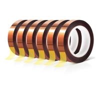 Ujjdwiurgh 6 Rouleaux de Adhésif Thermique Haute Température de 10 mm X 33 M, Résistant à la Chaleur, pour Transfert de Chaleur Lors de la Presse de Sublimation de la Chaleur sur Vinyle, Finition