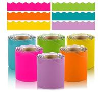 Ujjdwiurgh 6 Rouleaux de Bordures de Tableau D'Affichage de 198 Pieds pour Salle de Classe, Bordures Festonnées en Rouleau de Papier, pour Décoration de Salle de Classe, Décoration Intérieure, Fête