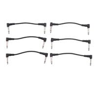Ujjdwiurgh 6 X Câbles de Guitare éLectrique 6 Pouces 1/4 Cordon de Correction pour PéDale D'Effet à Angle Droit Noir