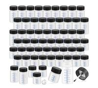 Ujjdwiurgh 60 Flacons de Peinture de Retouche avec Pinceau Applicateur et Couvercles, Capacité de Liquide de 2 Oz et 1 Oz en Plastique pour la Fixation de la Pierre Murale