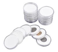 Ujjdwiurgh 60 PièCes 46 Mm Porte-Capsules Porte-Capsules Appliqué en Plastique Transparent BoîTe de Rangement Ronde