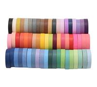 Ujjdwiurgh 60 PièCes/Ensemble de Washi de Couleur de Base de Masquage Arc-En-Ciel AdhéSif DéCoratif Autocollant Scrapbook Journal Papeterie