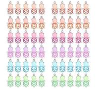 Ujjdwiurgh 60 Pièces Mini Breloques Tortue Brillent dans Le Noir Breloques Animaux en Résine 6 Couleurs