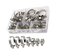 Ujjdwiurgh 60pcs 8-38mm Colliers de Serrage de Tuyau de Carburant de Voiture en Acier Inoxydable Réglables avec Vis de Serrage à Bande de Verrouillage de Tuyau de Clip de Tuyau de Collier de Serrage