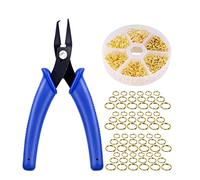 Ujjdwiurgh 690pcs Pince à Anneaux Fendus Bricolage Anneaux Doubles Fermés Anneaux Doubles Dorés Cercles Artisanat Ouvre-Boucles pour Colliers et Bracelets