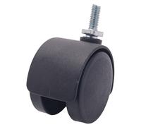 Ujjdwiurgh 6mm Tige Filetee 40mm Double roue rotative Caster Noir