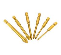 Ujjdwiurgh 6pcs Forets en verre, Set de forage en ceramique 3/4/5/6/8 / 10mm avec 1 / 4pouces Poignee Hexagonale pour porcelaine miroir en marbre