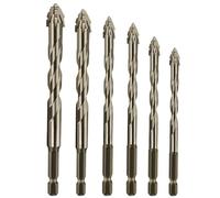 Ujjdwiurgh 6pcs / Régler Quatre Tooths de Flûte de Flûte Bit de Forage pour Carreaux de Verre en Béton Outils de Forage Métallique Bit de Forage Haute Performance 4-12 mm