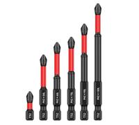 Ujjdwiurgh 6pcs S2 25-150mm Embouts de Tournevis à Choc Magnétique en Acier S2, de Embouts de Tournevis à Choc Magnétique
