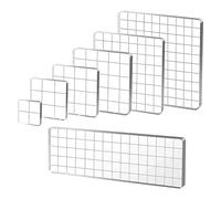 Ujjdwiurgh 7 PièCes Blocs de Tampons Acryliques, Blocs de Tampons Transparents Blocs Acryliques pour Outils D'Estampage avec Grille DéCorative