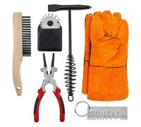 Ujjdwiurgh 7 Pièces Brosse Métallique à Gratter Marteaux de Soudage Outil D'Élimination des Scories, Ensemble D'Outils D'Élimination des Scories de Soudage avec Jauges D'Épaisseur de Feuille