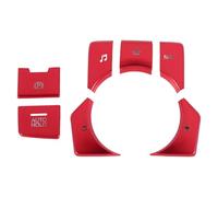 Ujjdwiurgh 7 PièCes Garniture de Couvercle de Bouton MultiméDia de Frein à Main éLectronique Rouge pour 3 6-5 -9 2016-2020 Autocollant de Console Centrale