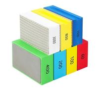 Ujjdwiurgh 7 Pièces Tampons de Polissage Diamantés à la Main, Grains 60/100/200/400/800/1500/3000, Tampons de Ponçage Diamantés, Bloc de Ponçage Humide et Sec