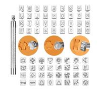 Ujjdwiurgh 72 Pièces en Cuir Outils D'Estampage Kit de Fabrication de Tampons à Punch Set Tampons en Cuir Outils de Punch